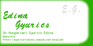 edina gyurics business card